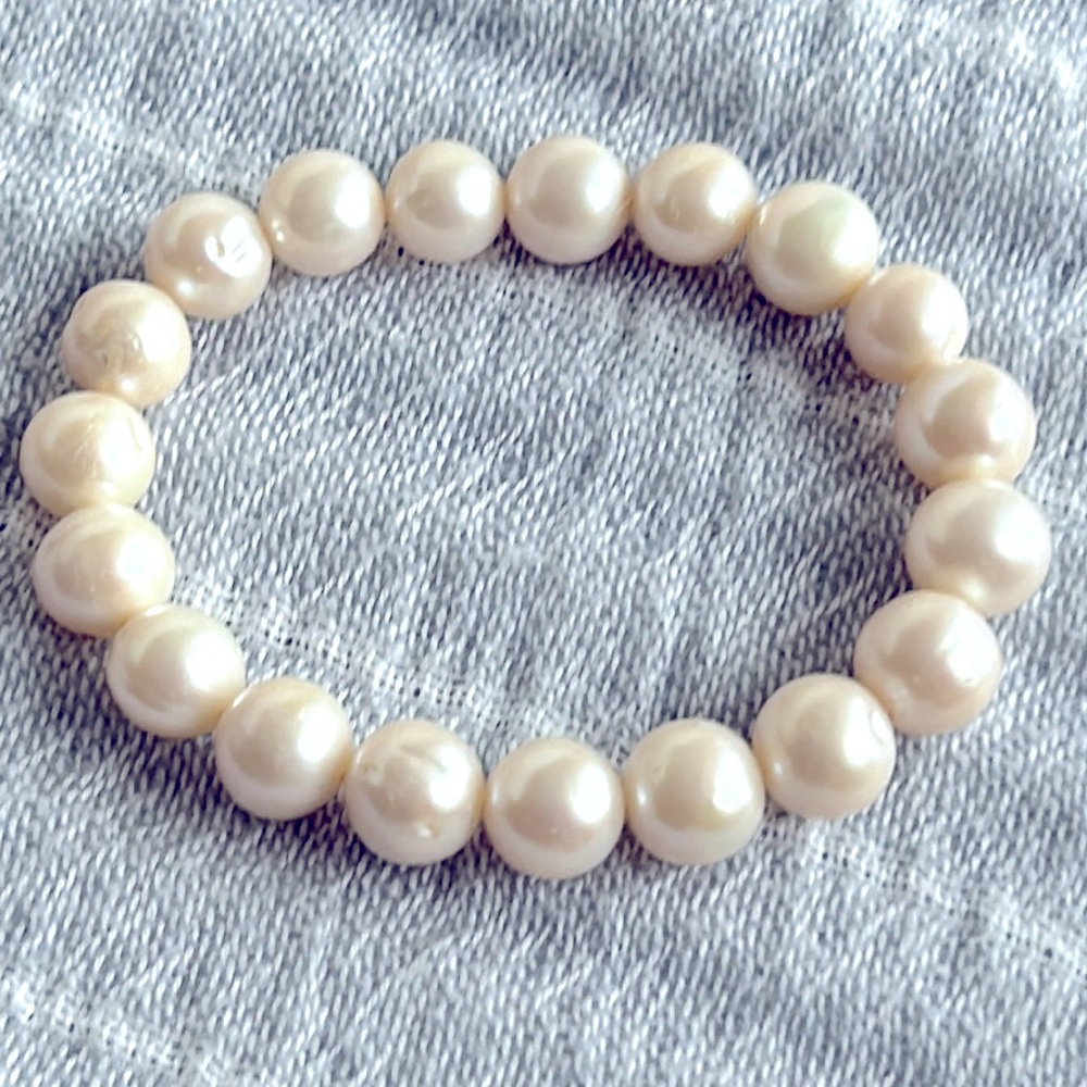 Freshwater  Pearl Stretch Classic Ivory BRACELET 1920s